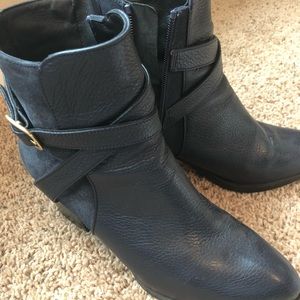 Eric Michael navy leather and suede boots- size 9